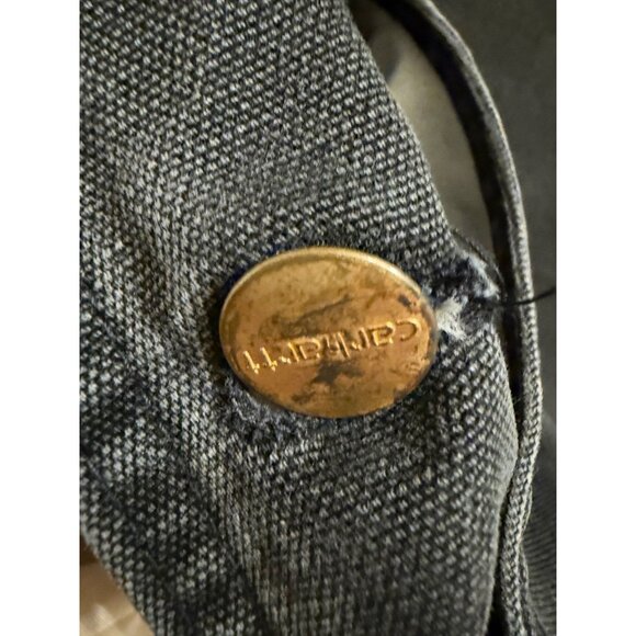 VTG 80s Carhartt Duck Bib Overalls  Durable Cotton Canvas thrashed grunge Read - Picture 14 of 16